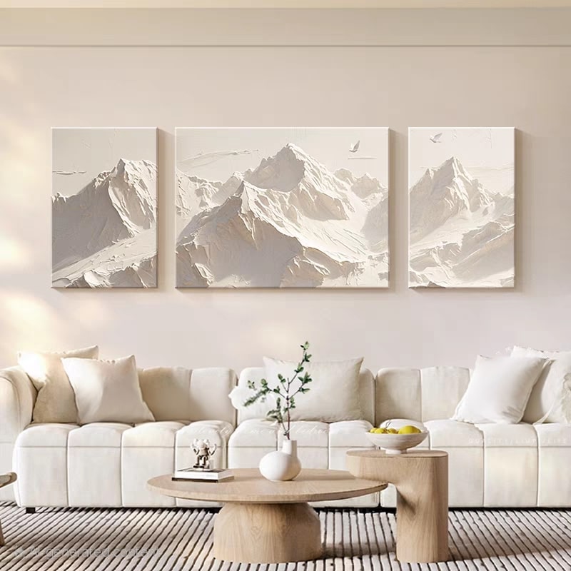 Ivory Peaks (Textured Wall Art)