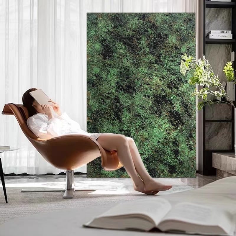 Verdant Mosaic (Hand-Painted Art)