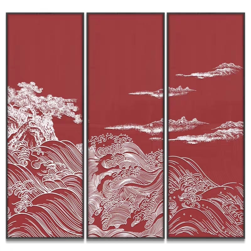Wave Triptych (3D Wall Art)