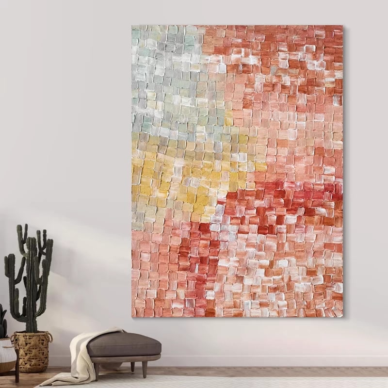 Sienna Grids (Hand-Painted Art)