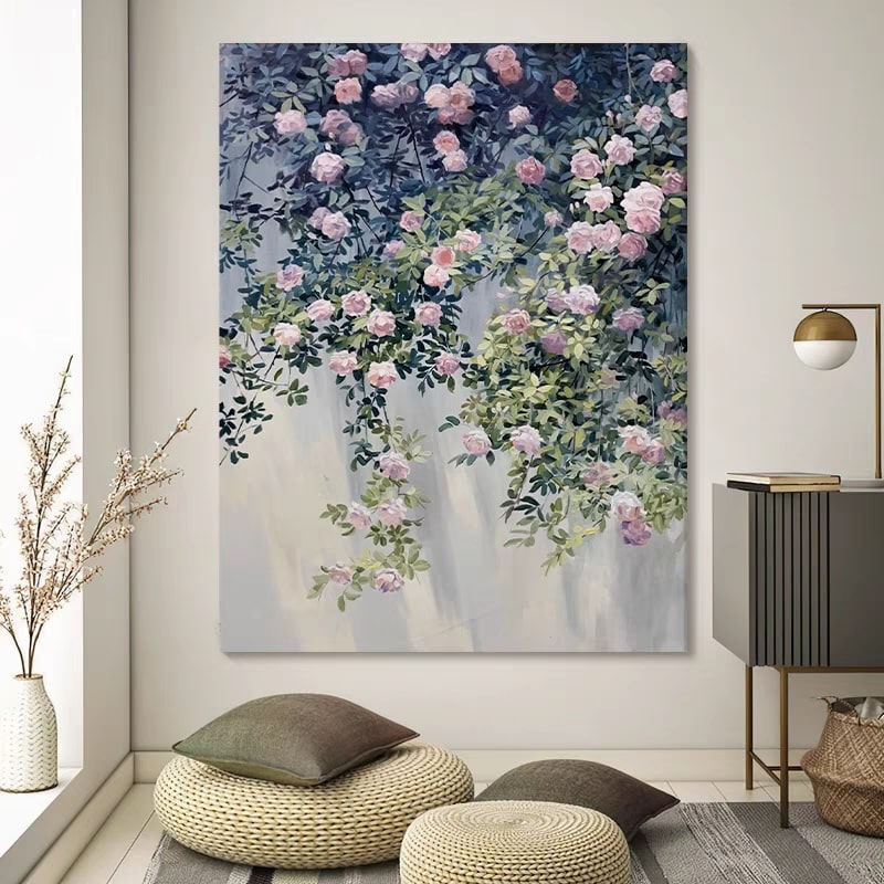 Rosefall Veil (Hand-Painted Art)