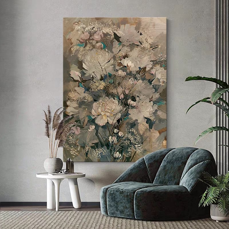 Sepia Blossoms (Hand-Painted Art)