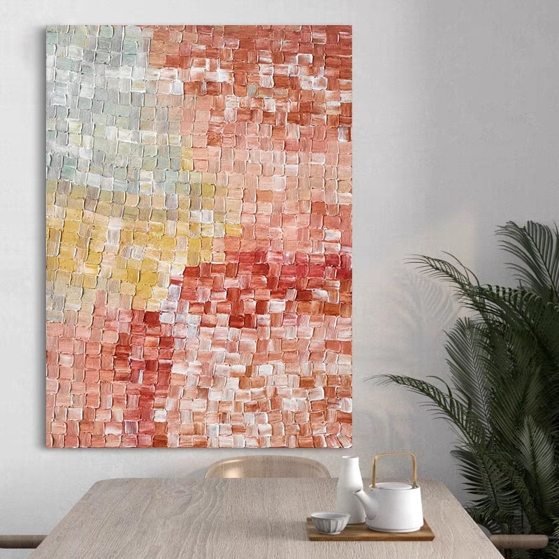 Sienna Grids (Hand-Painted Art)