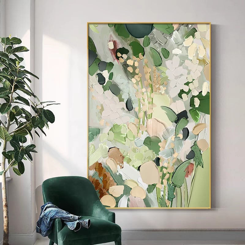 Verdant Elegance (Hand-Painted Art)
