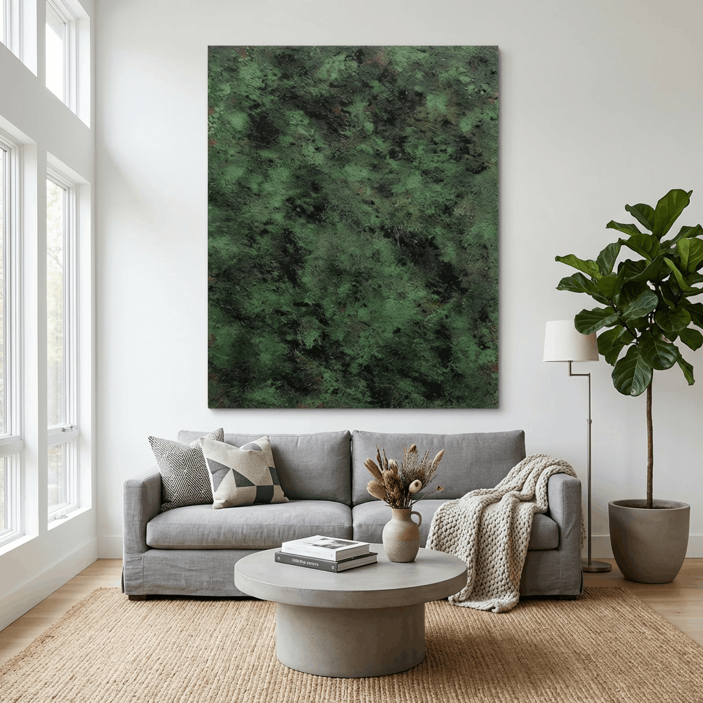 Verdant Mosaic (Hand-Painted Art)