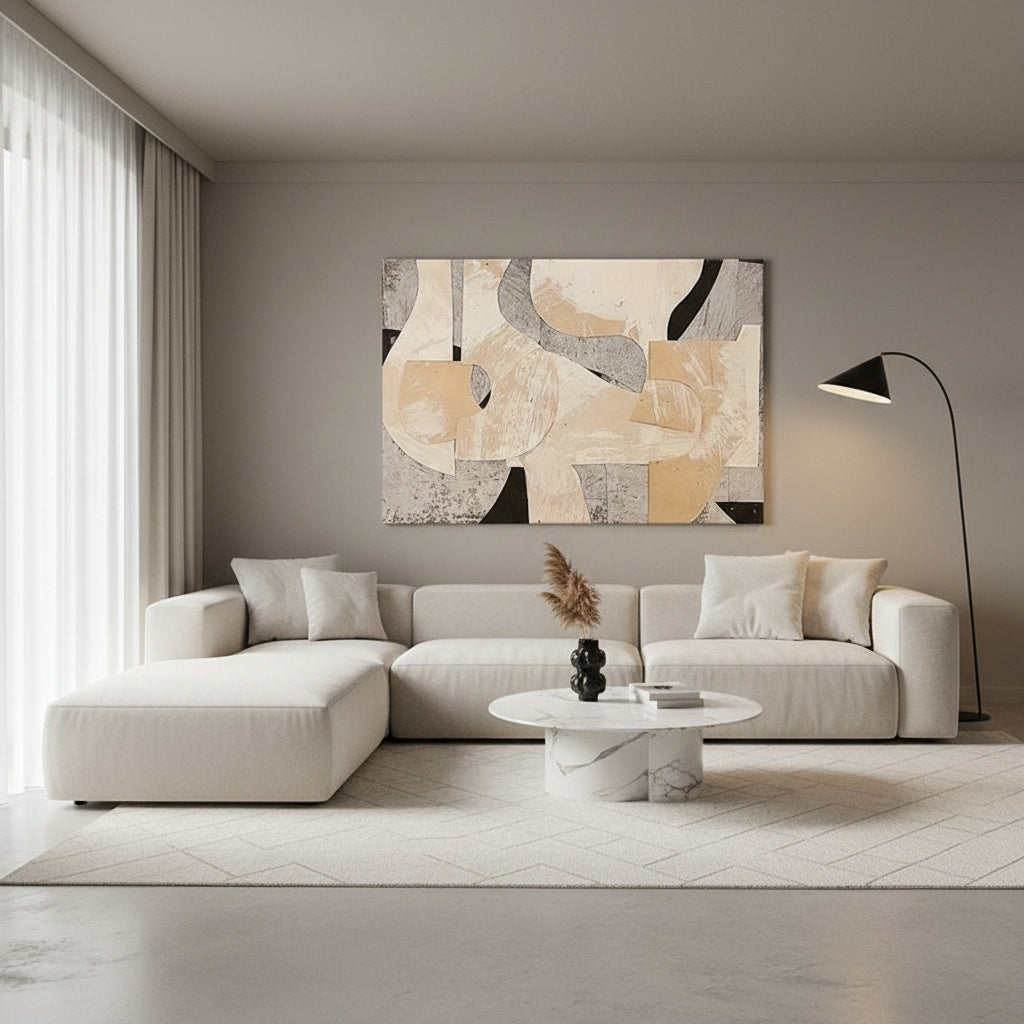 Sepia Mosaic (Hand-Painted Art)