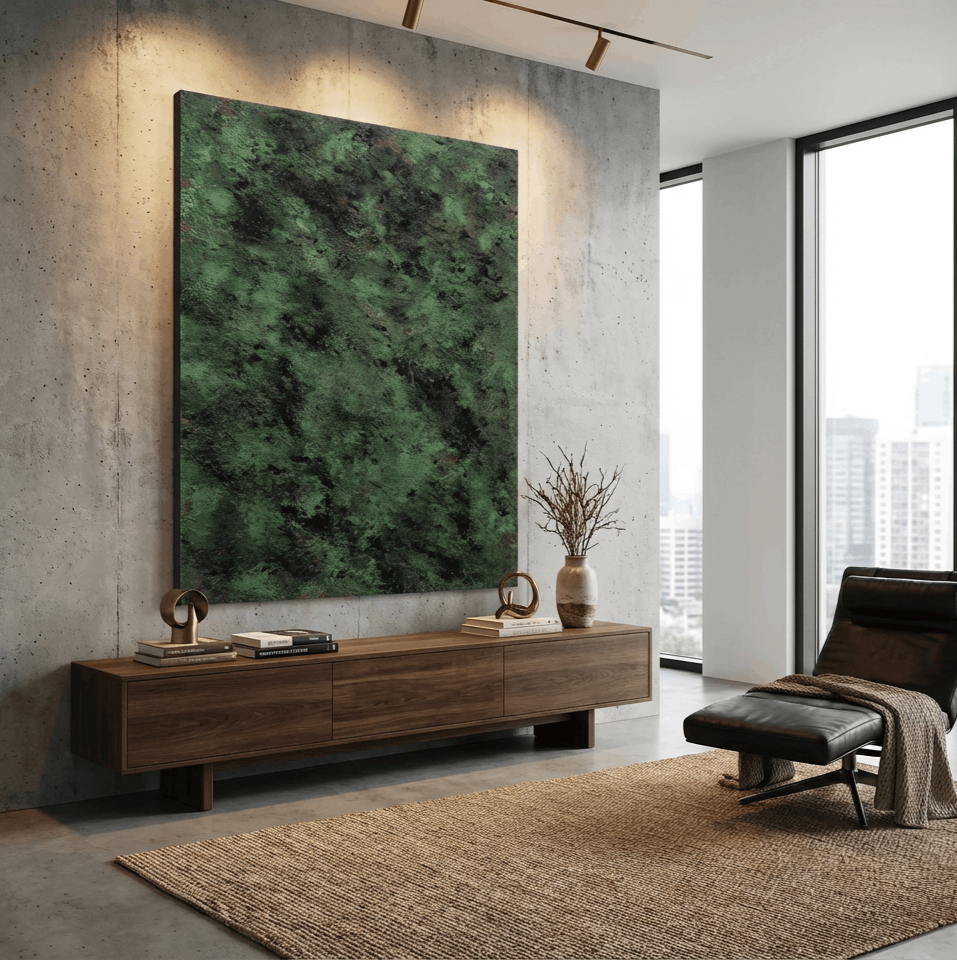 Verdant Mosaic (Hand-Painted Art)