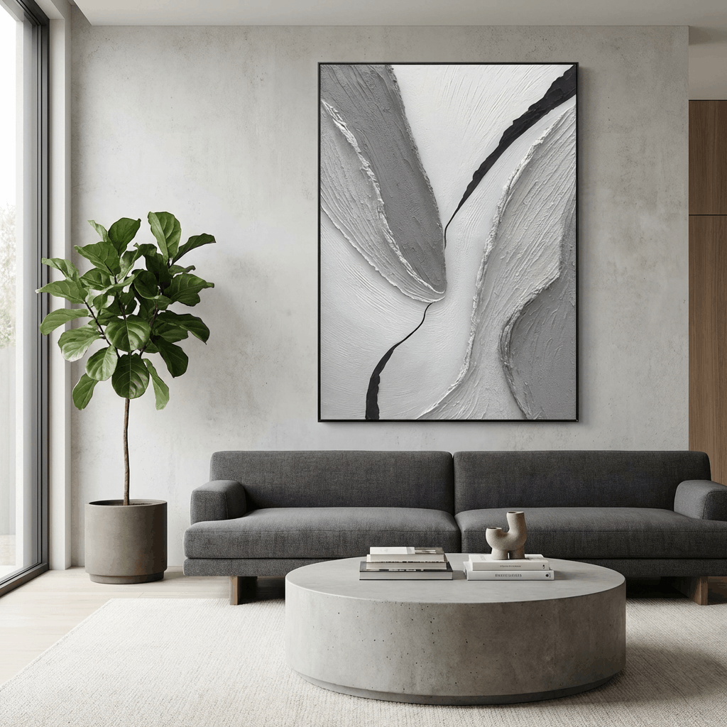 Monochromatic Flow (Hand-Painted Art)