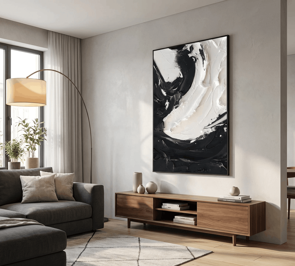 Monochrome Maelstrome (Hand-Painted Art)